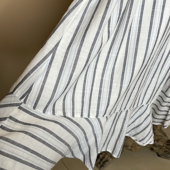 Abercombie & Fitch White/Navy Striped Wrap Dress Size Small - Picture 11 of 13